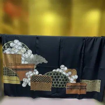 전통 예복 기모노 블랙 전통 예복 기모노 순수 실크 가봉