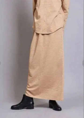 롱 스커트 깅엄 체크 오렌지 S