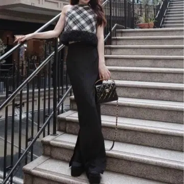 다리치 실루엣 펜슬 롱 스커트