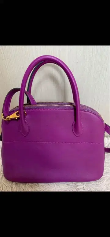 퍼플 가죽 2way 숄더백