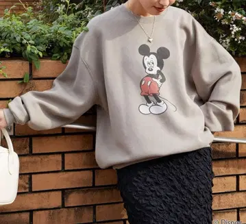 FREAK'S STORE 디즈니 미키마우스 맨투맨 베이지