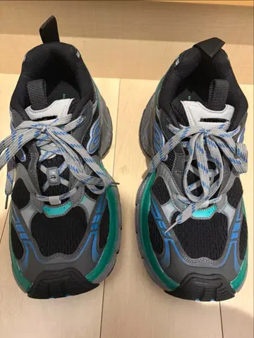 남성용 스니커즈 그레이/블랙/터콰이즈