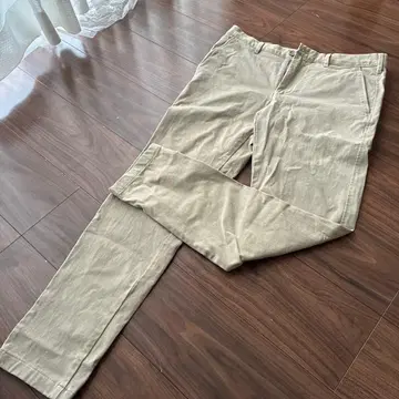 베이지 코튼 치노 팬츠