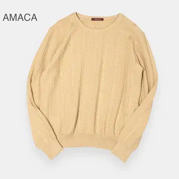 새상품급 AMACA 아마카 워셔블 케이블 니트 풀오버 38 삼양상회