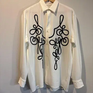 블랙 자수 드레스 셔츠 S 사이즈