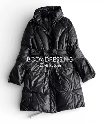새상품급 바디 드레싱 디럭스 고급 경량 벨트 포함 스탠드 카라 다운 코트