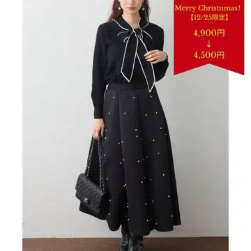 신상 Frene 새상품 멀티 패턴 본딩 플레어 스커트 펄