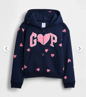 GAP 하트 무늬 후드티 짧은 기장 타이트 핑크