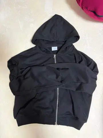 NNine 블랙 지퍼 후드티 M