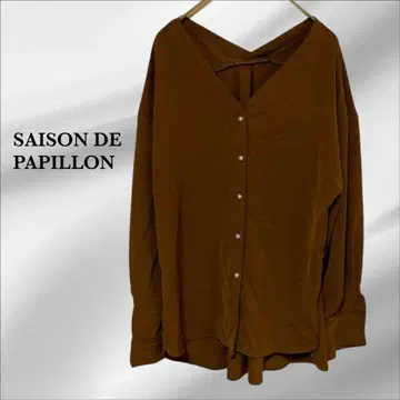 [세존드파피용] 셔츠/튜닉 [M] 브라운 V넥