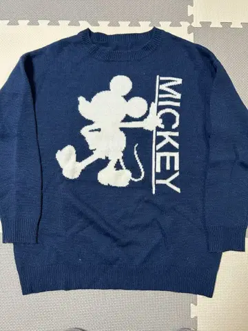 미키마우스 니트 스웨터 네이비