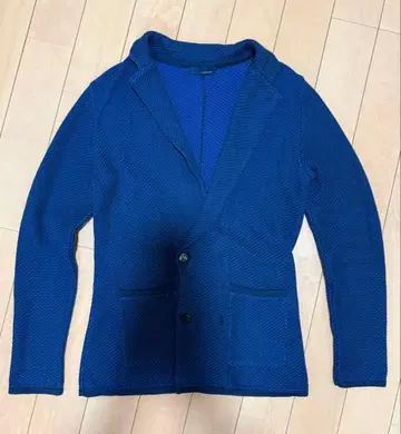 LARDINI 니트 자켓 더블 테일러드 네이비 사이즈 S