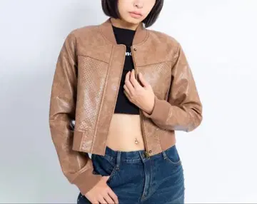 새상품 atmos pink 아토모스 펀칭 비건 레더 재킷