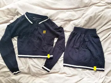 ROMANTIC CROWN 케이블 니트 피케 셔츠/니트소