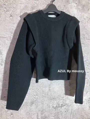 택 포함 미사용 새상품 아즐 바이 마우지 와이드 숄더 니트 풀오버