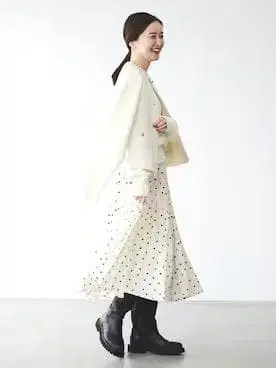 IENA 랜덤 도트 플리츠 스커트