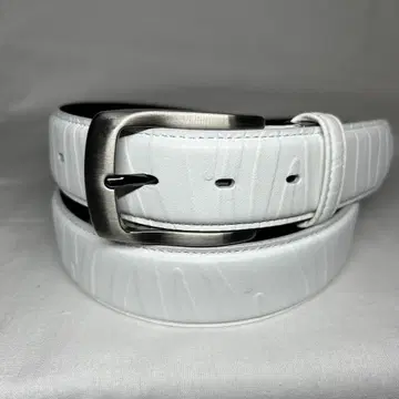 천연 가죽 제브라 패턴 엠보 벨트 가죽 캐주얼 비즈니스 스터드 화이트