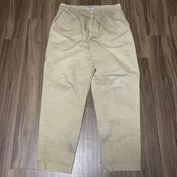 베이지 워크 팬츠 프론트 버튼