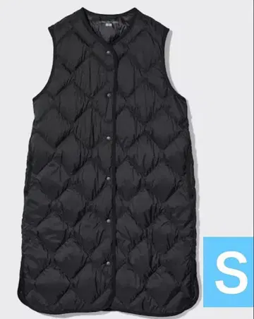 유니클로 울트라 라이트 다운 롱 베스트 S 다운 블랙 S