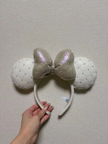 디즈니 [ 화이트 리본 머리띠 ]