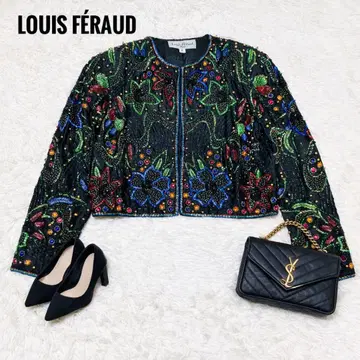 LOUIS FERAUD 루이페로 총 비즈 자수 노카라 자켓 9