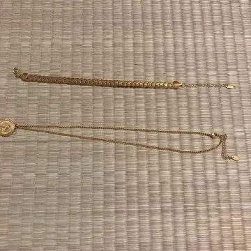 유품 정리 팔찌 코인 목걸이 여성용 골드 컬러 22.8g