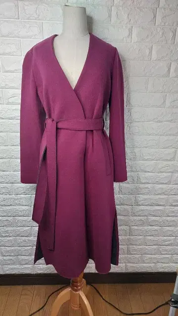 Pinky&Dianne 택 포함 새상품 퍼플 랩 코트 허리 벨트 포함