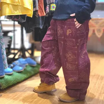 퍼플 음양 무늬 사루엘 팬츠 알라딘 팬츠