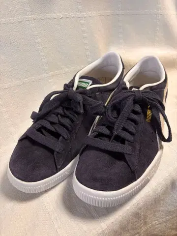 푸마 네이비 스웨이드 스니커즈