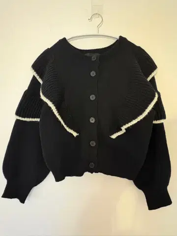 프릴 숏 기장 가디건