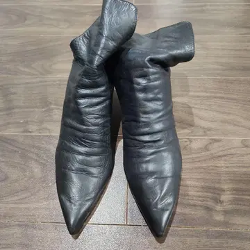 ANN DEMEULEMEESTER 가죽 부티 블랙