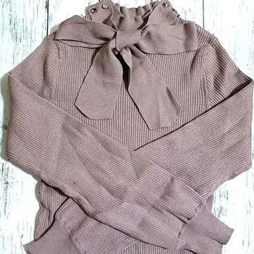 [ 미사용 새상품 ] 질 바이 질 스튜어트 리본 보타이 니트 상의