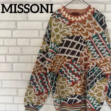 미쏘니 니트 스웨터 올 패턴 멀티 컬러 이탈리아제 48