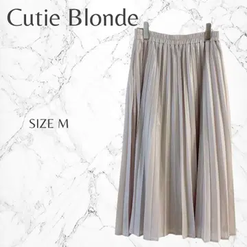 큐티 블론드 성숙/러블리 비침 세련된 플레어 플리츠 스커트 M
