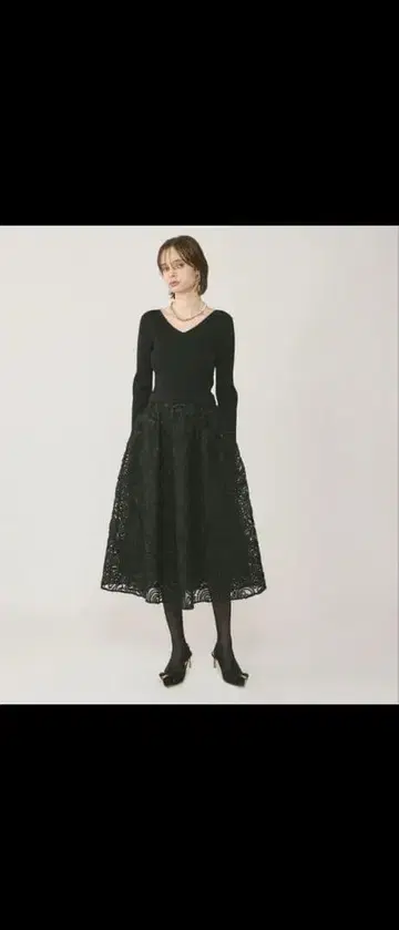 그레이스 콘티넨탈 니트 원피스 & 리브 니트 세트