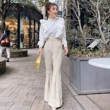 eimy istoire 에이미 이스트 월 센터 플리츠 플레어 팬츠