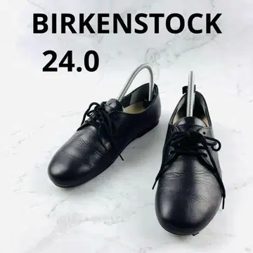 BIRKENSTOCK 소더스 가죽 신발 천연 가죽 블랙 블랙 24.0