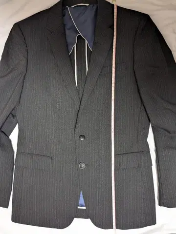 스트라이프 디자인 블랙 블레이저 M 사이즈