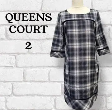 QUEENS COURT 원피스 2 체크 무늬 블랙 계열 여성용