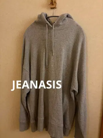 JEANASIS 그레이 후드 부착 후드티 오버 사이즈