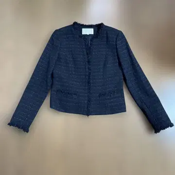 내추럴 뷰티 네이비 노카라 자켓 일본제