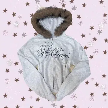 퍼 후드티 숏 기장 그런지