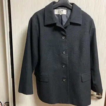 온워드 카시야마 23구 다크 그레이 울 피코트 size 46