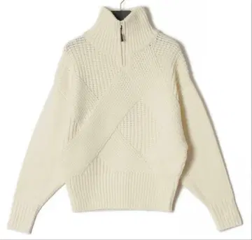 ennerre 하이 집 모크넥 니트