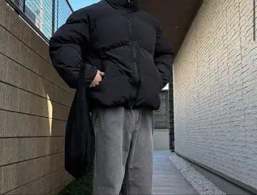 다운 자켓 숏 기장 블랙