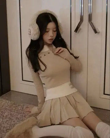 다리치 니트 셋업 스커트