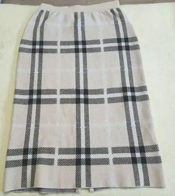 Rirandture 체크 무늬 롱 타이트 스커트 가을/겨울 레이온