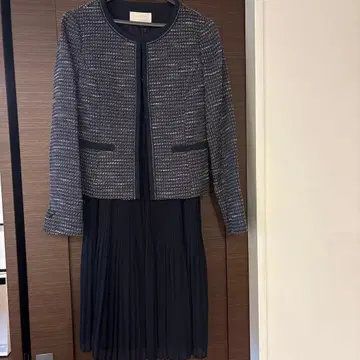 anysis 포멀 원피스 노카라 트위드 자켓