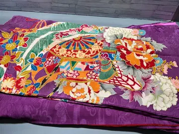 앤티크 기모노 나카후리소데 금사