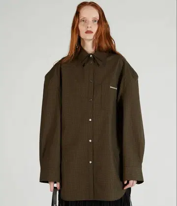 PRANK PROJECT 더블 칼라 파워 숄더 오버 셔츠